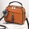 Leather Bags for Women Shoulder Bag, Solid Color, Feminina Handbag, Hair Ball Ornaments Bag, Crossbody