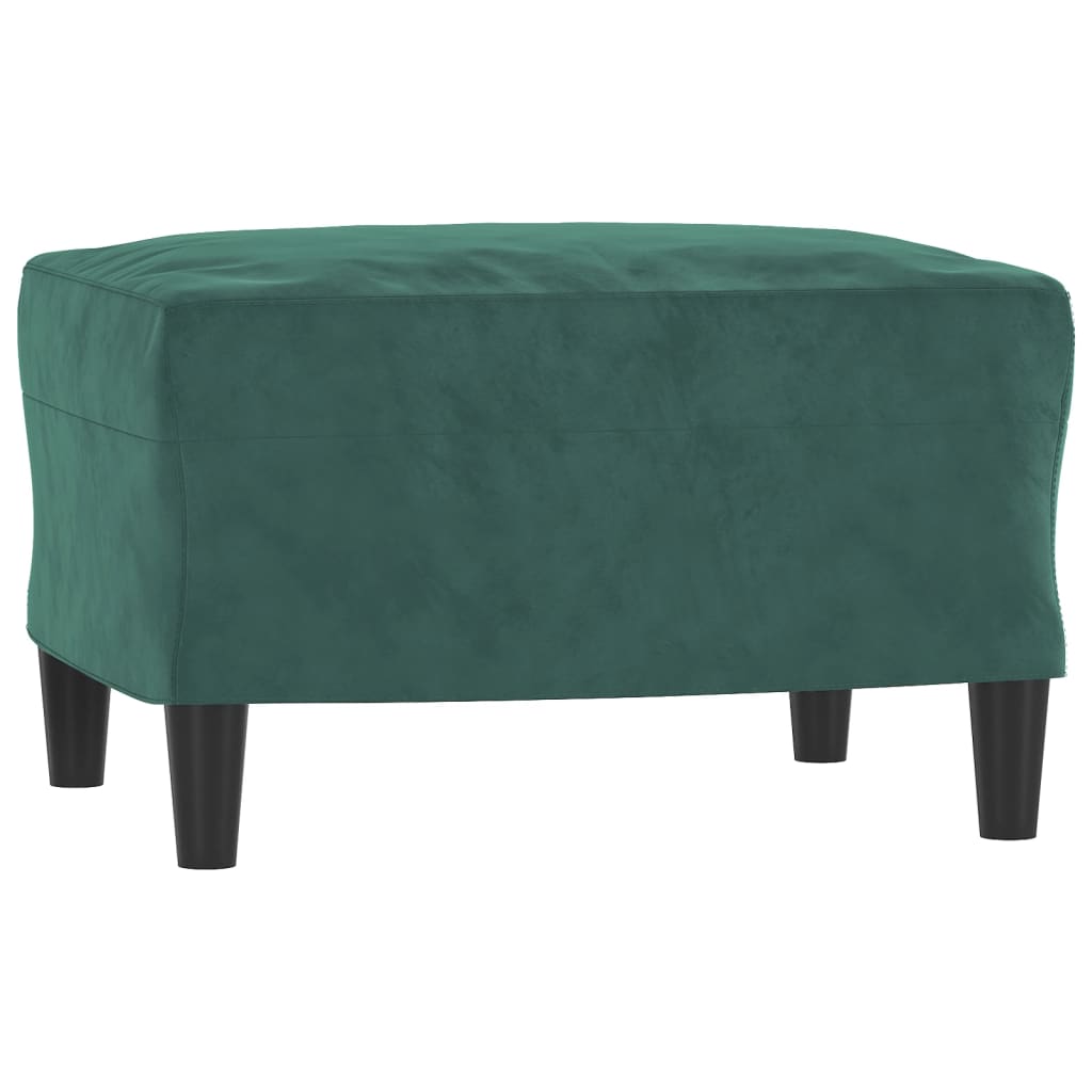 3 Seater Sofa with Footstool Dark Green 180 cm Velvet