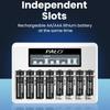 PALO 8 Slots LCD Smart Battery Charger For 1.5V AA AAA Li-ion Rechargeable Battery 2A 3A Fast Charging USB Battery Charger