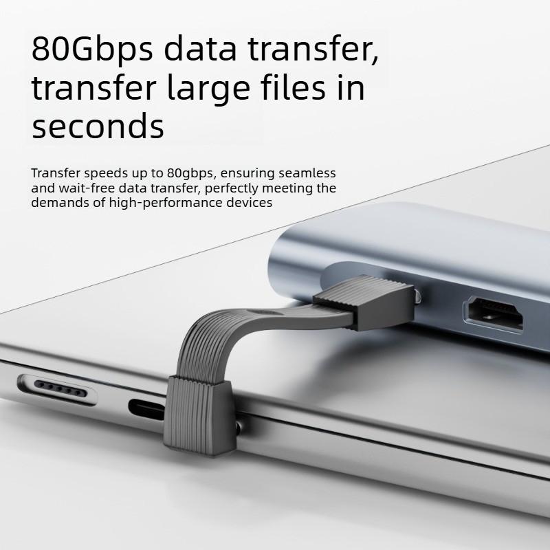USB4 Угловой Короткий Кабель 240 Вт Быстрая Зарядка USB C Кабель Type-C Папа-Папа/Папа-Мама 80 Гбит/с 8K60 Гц Совместим с Thunderbolt 5/4
