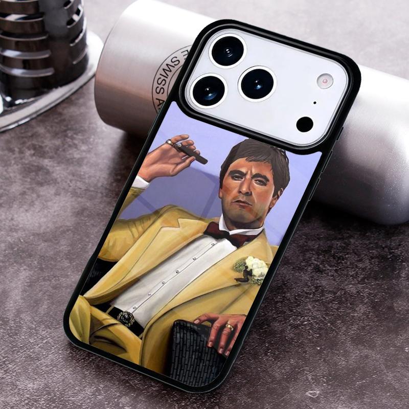 Чехол для телефона с постером Лица со шрамом Тони Монтаны Для iPhone 17,16e,15,14,13,12,11,Mini,Pro,MAX Мягкое Силиконовое Покрытие