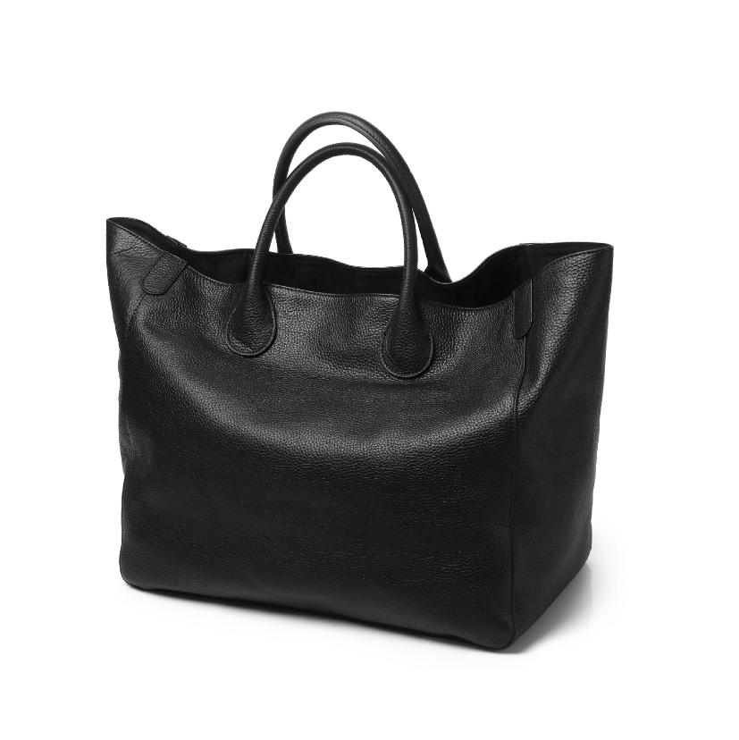 Cute Bag Lucky Bag Open Real Leather Bag Hand-held Women's Bag Simple And Personalized Tote Leather Bag Large Capacity