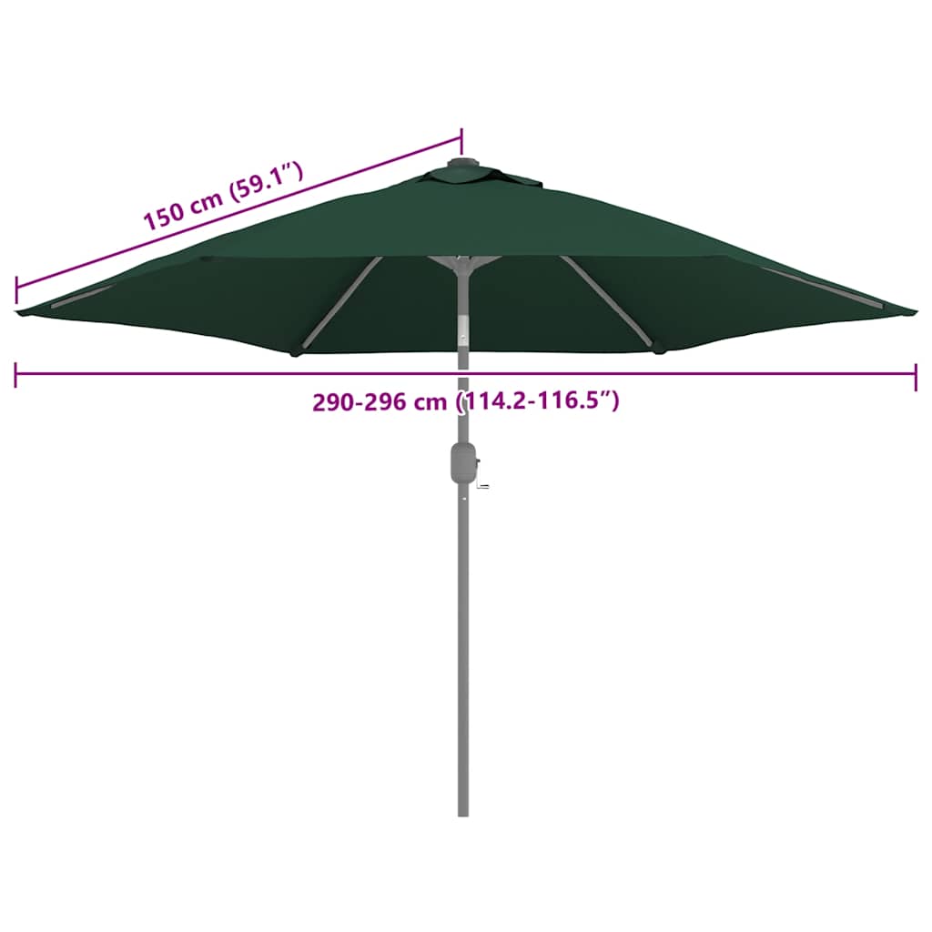 Replacement Canopy for Sun Umbrella Green 300 cm