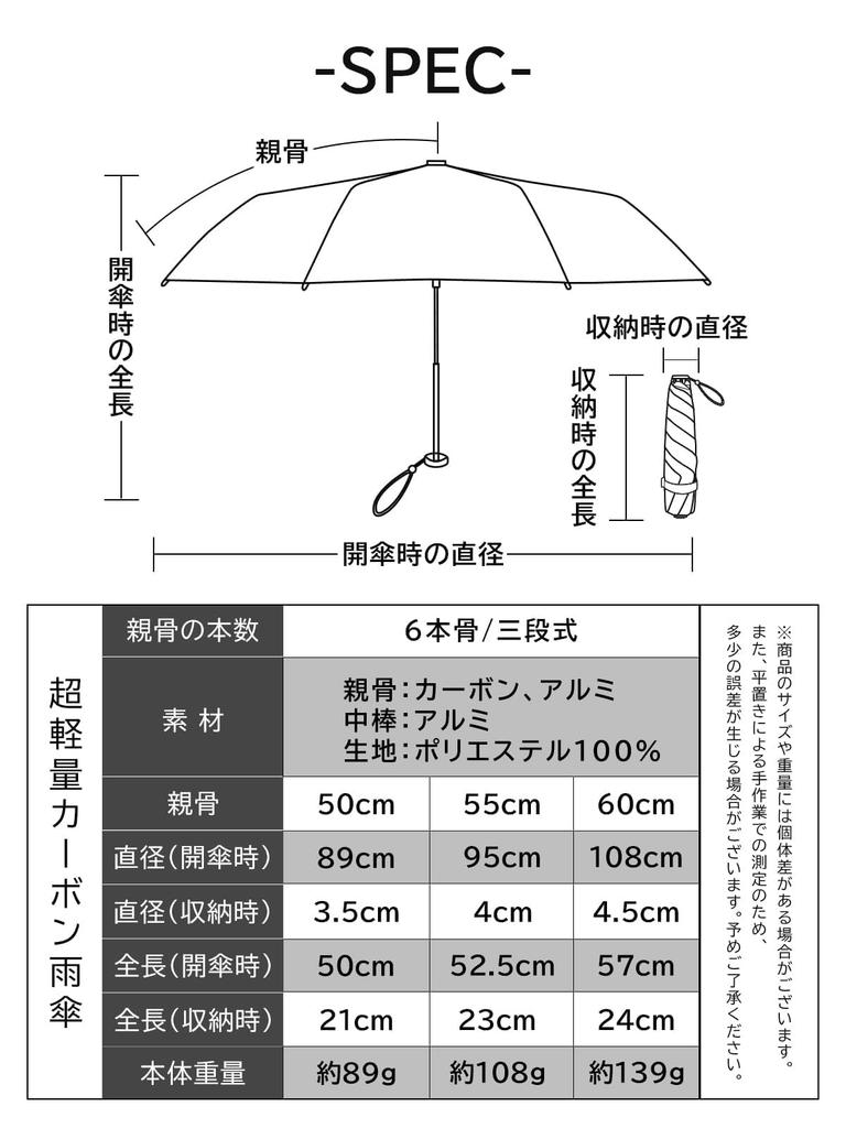 KIZAWA Folding Lightest Carbon 6 Check 60cm Ultra 365 Days a Mini Perfect for Rainy Season Umbrella, Fiber, Ribs, 89g-139g, Men's/Women's Pattern,