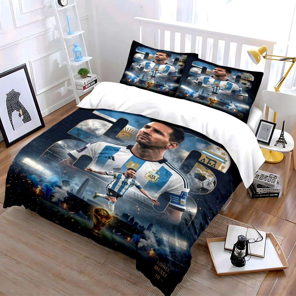 Argentinian Soccer Champion Set Bedding Duvet Cover Set Duvet Cover Pillowcases Home Decor (1 * Duvet Cover 2 * Pillowcases, without duvet insert)