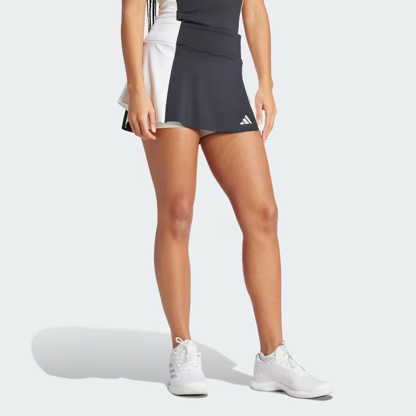 Adidas Tennis Premium Skirt With Colorblock Logo Women Bottoms Black White IL7375