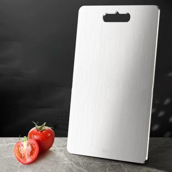 Двусторонняя разделочная доска для кухни, быстроразмораживаемая, устойчивая к трещинам разделочная доска из нержавеющей стали для мяса, фруктов, овощей