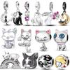 925 Sterling Silver Cute Cat Collection Charms Beads Paw Print Pendant Fit Sweet Fasion Diy Bracelet Gift Women Jewelry