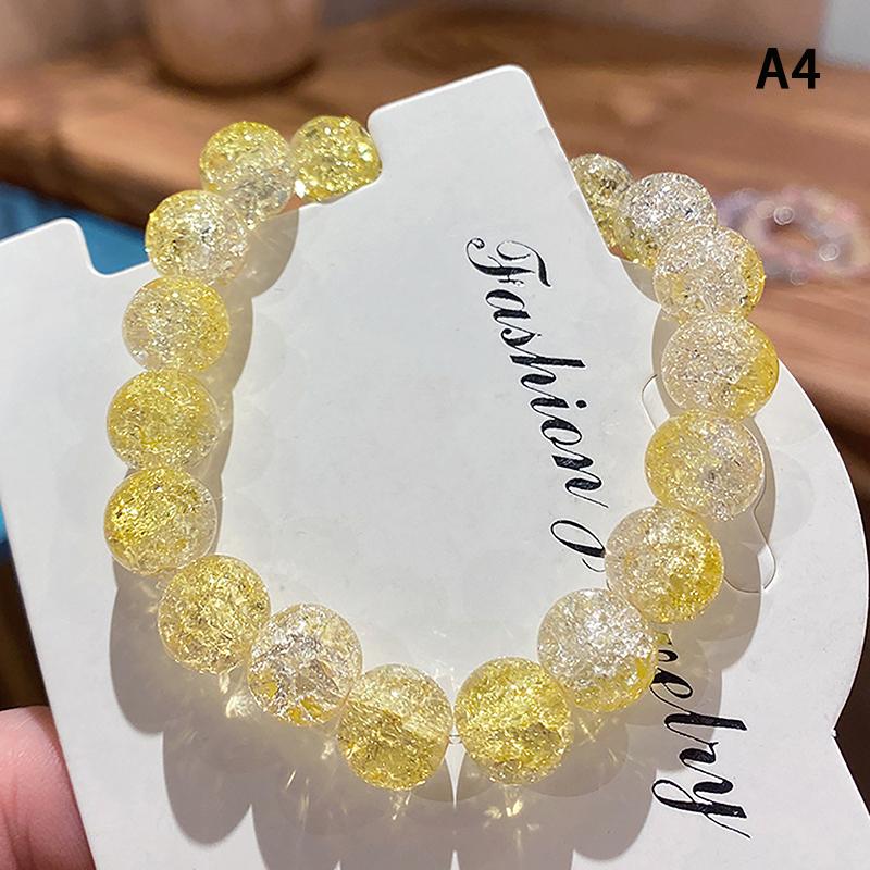 Женский растянутый кварцевый браслет с круглыми стеклянными бусинами, эластичный браслет