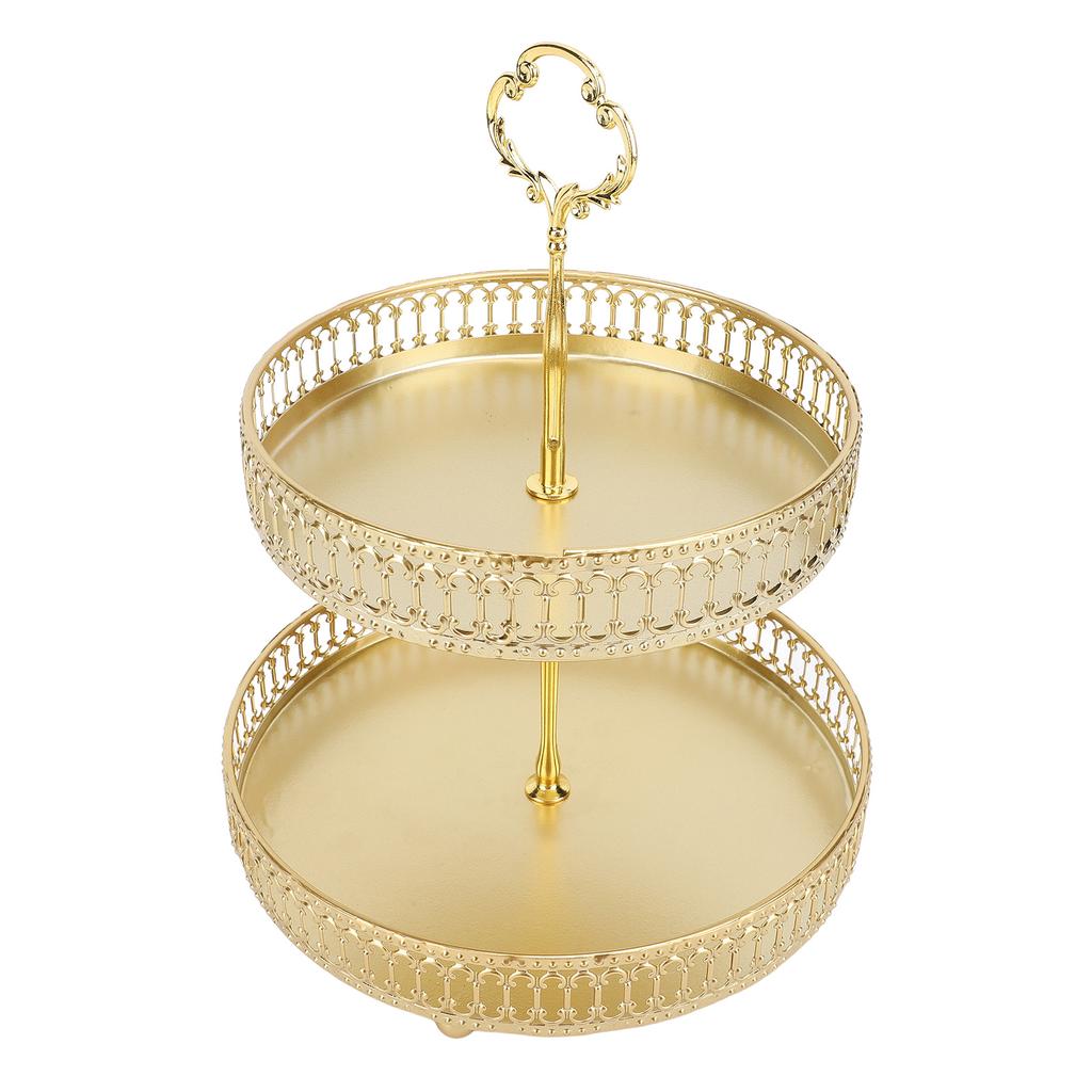 Многоярусный поднос, простая сборка, металлический, большой емкости, 2-х ярусная сервировочная подставка для фруктов, десертов, тортов, закусок