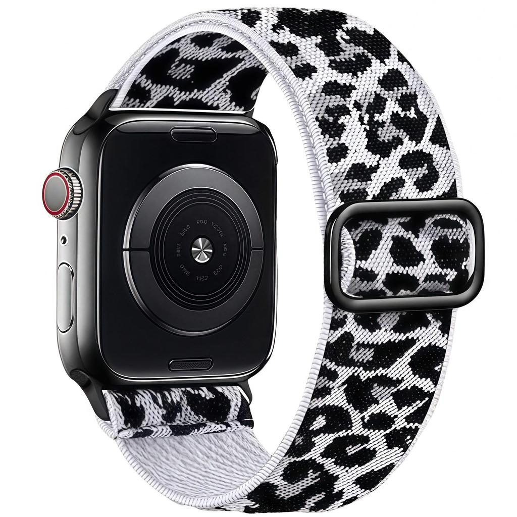 Плетеный нейлоновый эластичный ремешок для Apple Watch с регулируемой пряжкой-слайдером