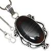 Pendant Grey Botswana Agate Gemstone Valentine'Day Ethnic Silver Jewelry 2"