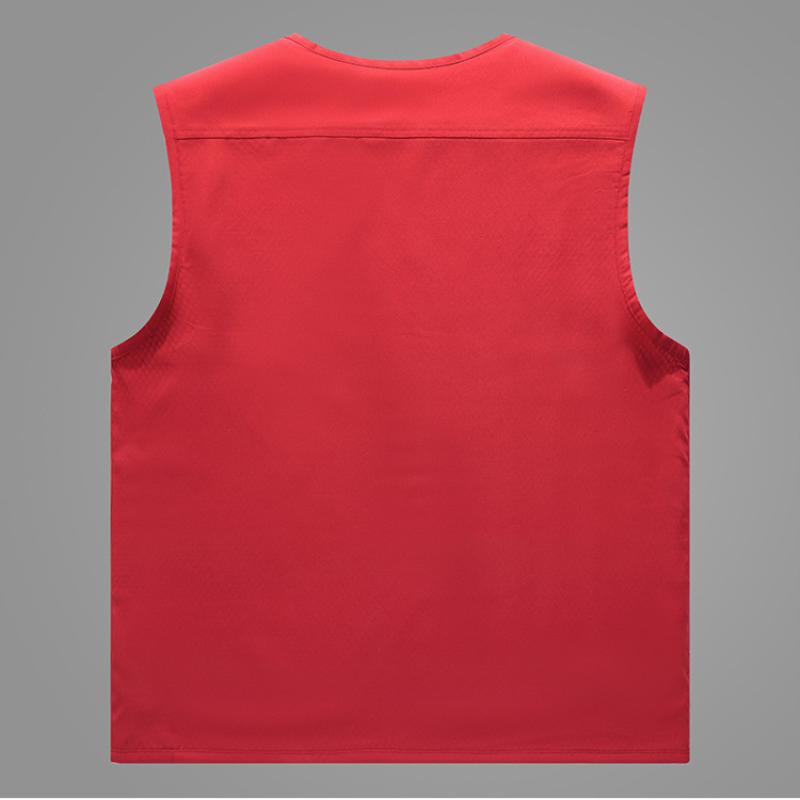 M-5XL Large Size Men's Solid Color Jacket Casual Coat Multi-pocket Sleeveless Vest Spring And Autumn Loose Vest Men's Clothing