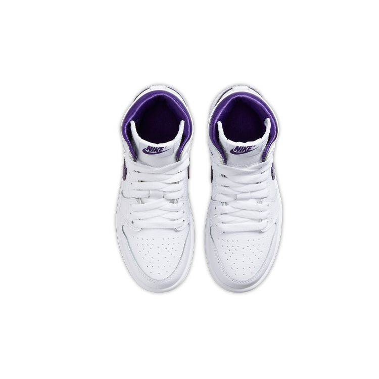 Air Jordan 1 Retro High OG PS Court Purple Детские кроссовки Белые CU0449-151