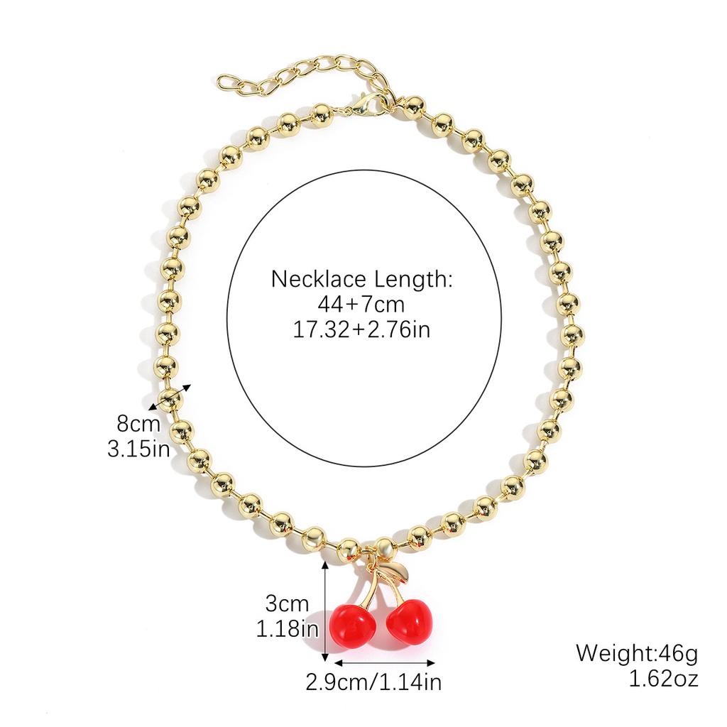 Ожерелье для женщин Фруктовые украшения Свежая сладкая инопланетная красная клубника вишня подвеска шарм фруктовое ожерелье Красивое элегантное ожерелье для нее