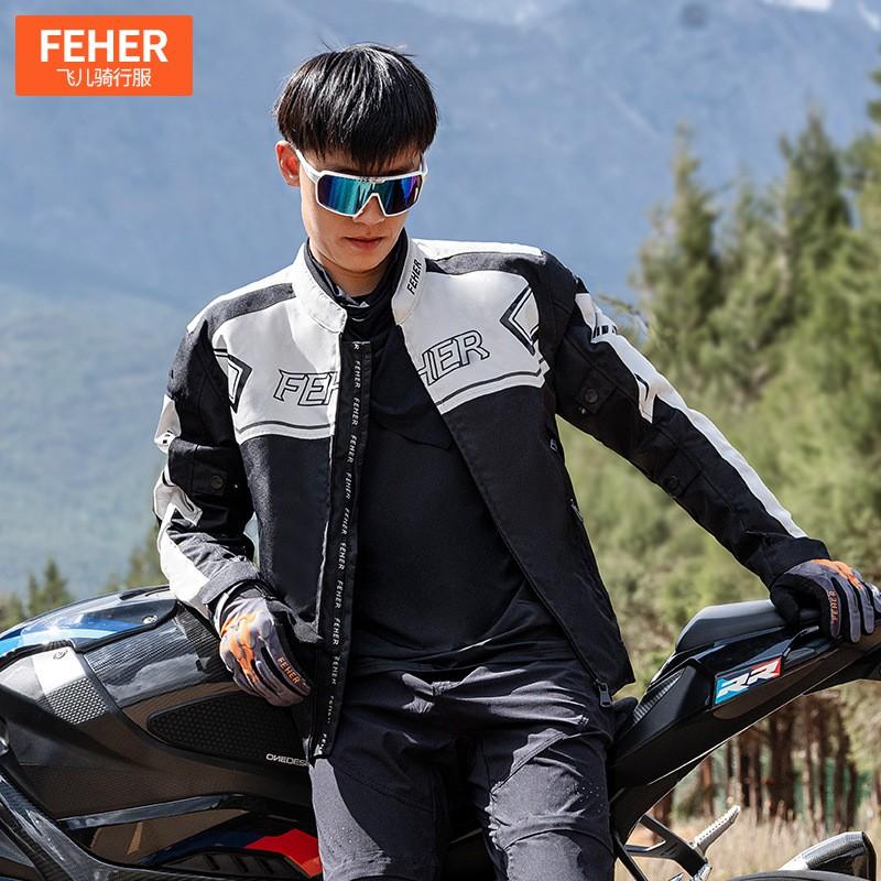 Mens Motorcycle Riding Jacket Waterproof Breathable Oxford Fabric Protective Gear