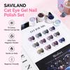 SAVILAND Гель-лак для ногтей «Кошачий глаз» Радужная Аврора Магнитный гель-лак для ногтей Гладкий Магнитный гель-лак для ногтей с магнитом DIY Маникюр Галактические ногти Набор из 12 цветов Синий,