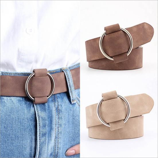 Модный женский однотонный ремень с широким поясом, без пряжки, круглый, из искусственной кожи