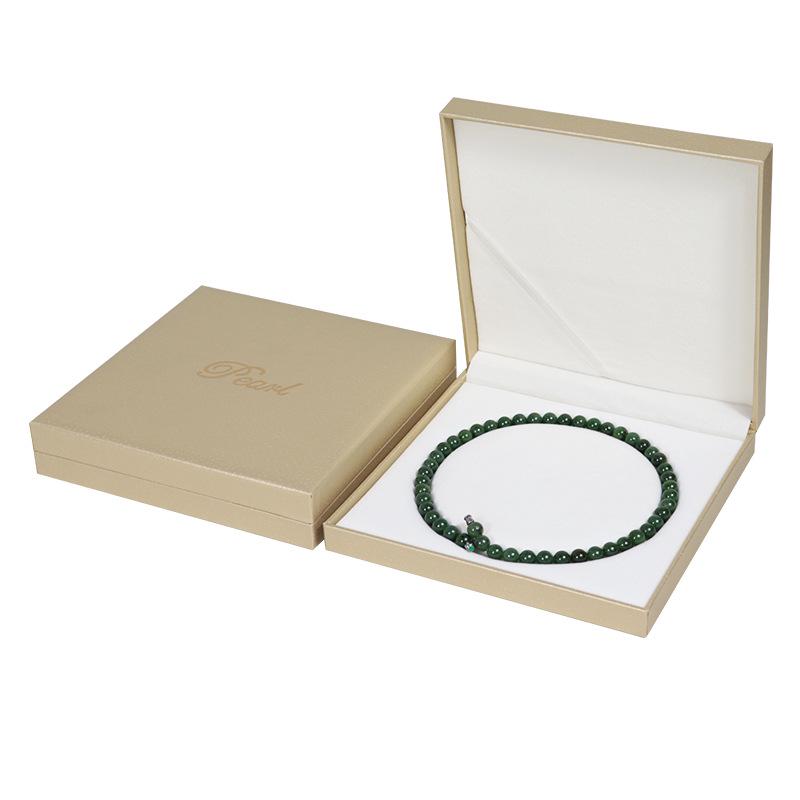 PU Leather Pearl Necklace Gift Box, Right Angle Jewelry Packaging, Goddess Mother's Day Jewelry Set Box.