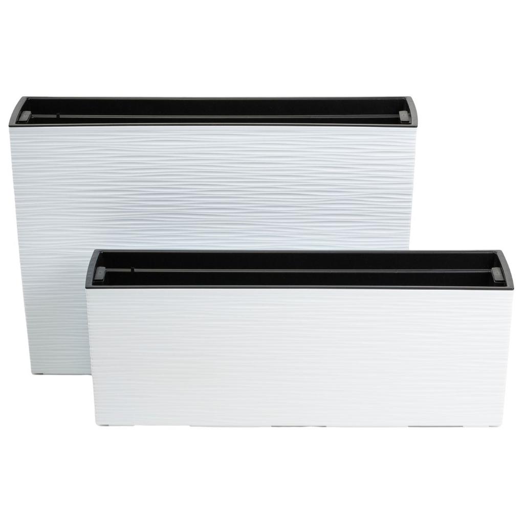 Riflo White Oblong Flower Pots Set 2 Pcs