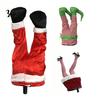 Stuffed Elf Legs for Trees Christmas Swinging Leg Ornament, Electric Hanging Santa Tree, Home Decor Gifts Fluffy Funny Tree Topper with Clip, Holiday