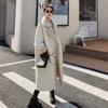 Women's Autumn And Winter White Fur One Piece Imitation Lamb Fur Coat Medium Length Thickened Coat