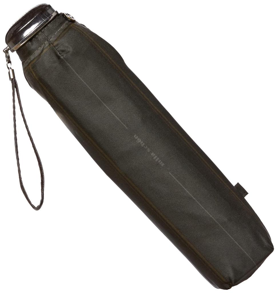 Folding Umbrella Mila Schon Twill Print Stripe Umbrella Folding Umbrella Dark Brown Rib 55cm [Moonbat] Men's Men's Men's Length Approx.