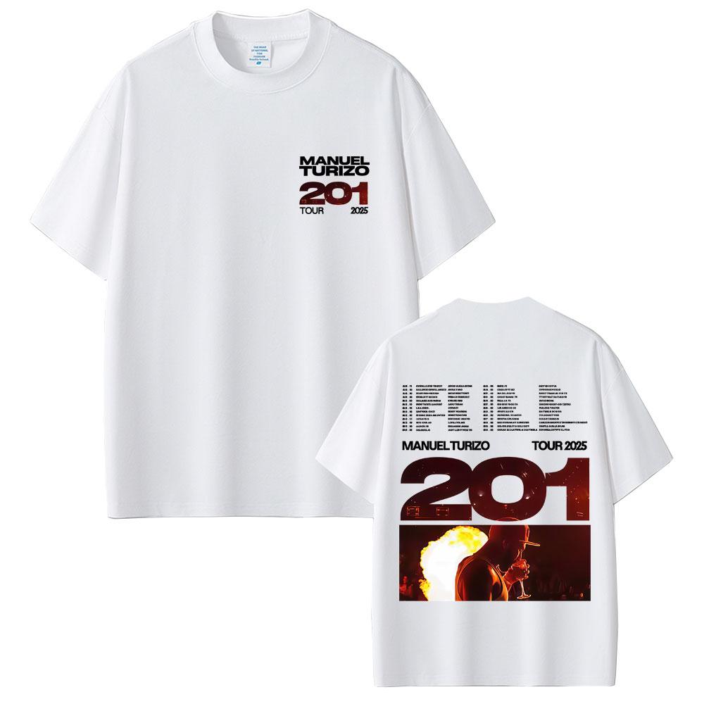 Manuel Turizo 201 Tour 2025 Tshirt Men Women Clothing Hip Hop Fashion Oversized T Shirts Mens Casual Cotton Vintage Tshirts