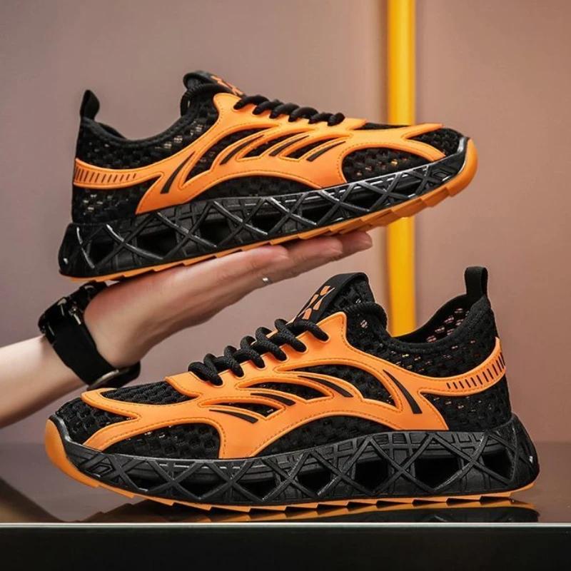 Thick Platform Mesh Upper Running Male Sports Shoes Athletic Original Deals Size 9 Low Price Walking Wide Men's Casual Sneakers