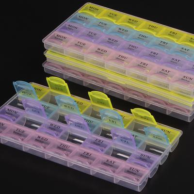 Пластиковый органайзер для таблеток еженедельный всего на 28 слотов