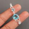 Sky Blue Topaz Gemstone 925 Sterling Women Silver Pendant 2.00" Handmade Jewelry PP-5-9