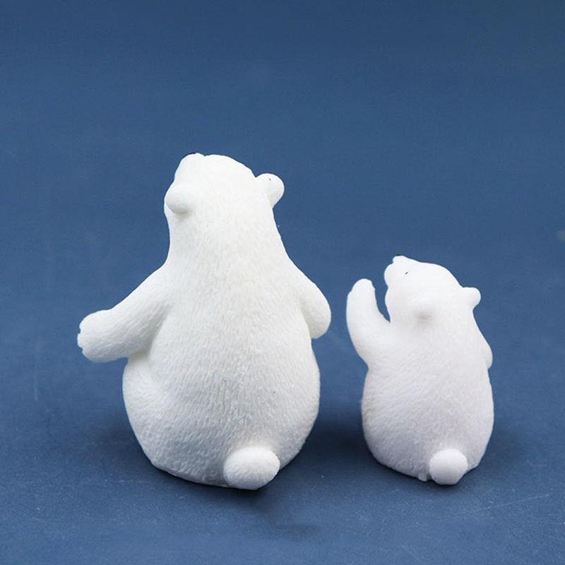 2 шт., миниатюрные миниатюры с мультяшными животными и медведями, мини-фигурки из ПВХ, ремесло, террариум с мхом, микропейзаж, сказочное украшение для сада