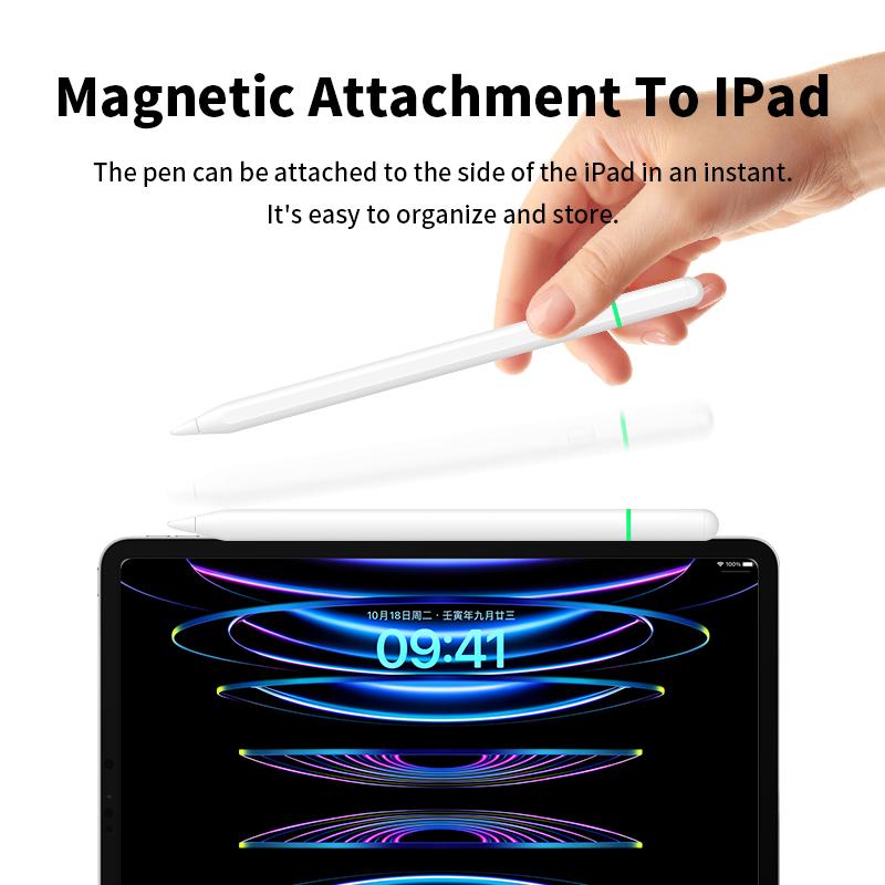White Tablet Pencil Ipad 9th 10th Generation Magnetic Palm Rejection Touch Pen Active Stylus Pen for Apple Ipad Pencil