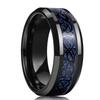 8MM Black Stainless Steel Men's Wedding Steel Rings Black Blue Red Gold Groove Beveled Edge Black Brushed Rings Men Wedding Band
