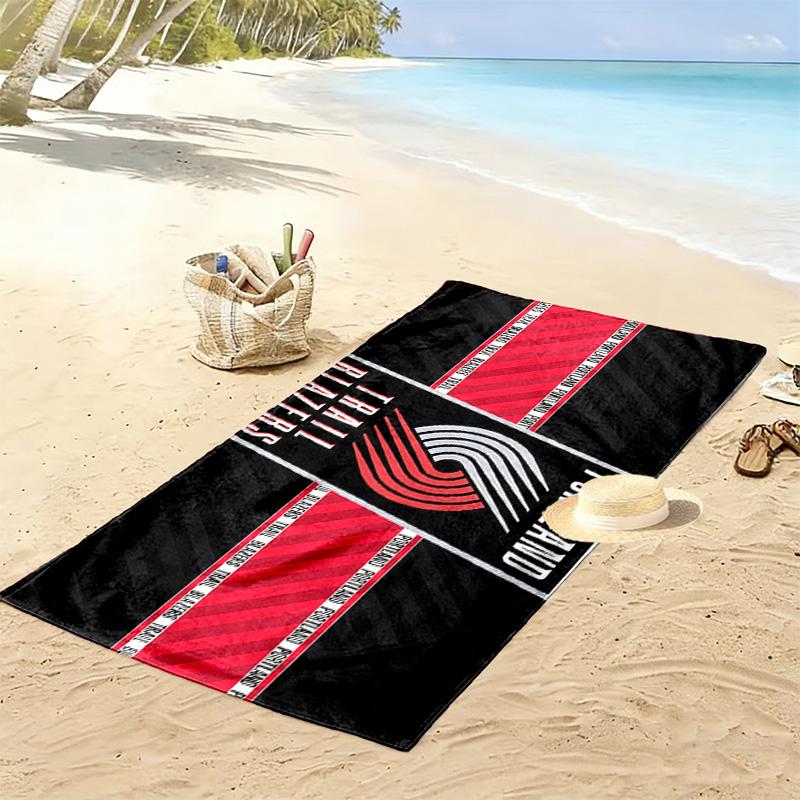 Пляжное полотенце с принтом Portland Trail Blazers, большое, мягкое, быстросохнущее, для пляжа, кемпинга, плавания