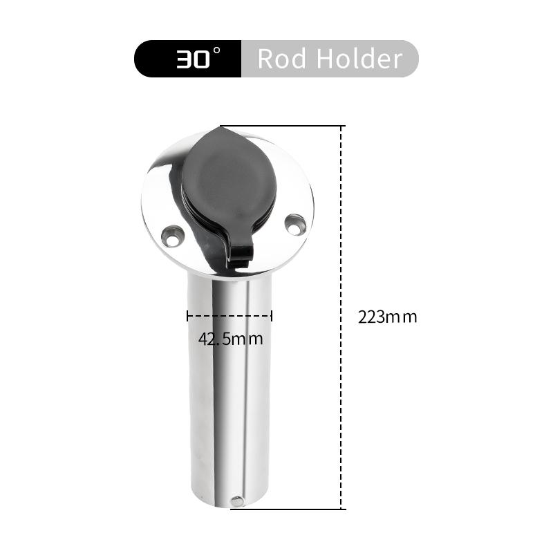 Stainless Steel Boat Fishing Rod Holder Round 15/30/90 Degree with PVC cover Marine Accessories Rod Holder With Cap And ert