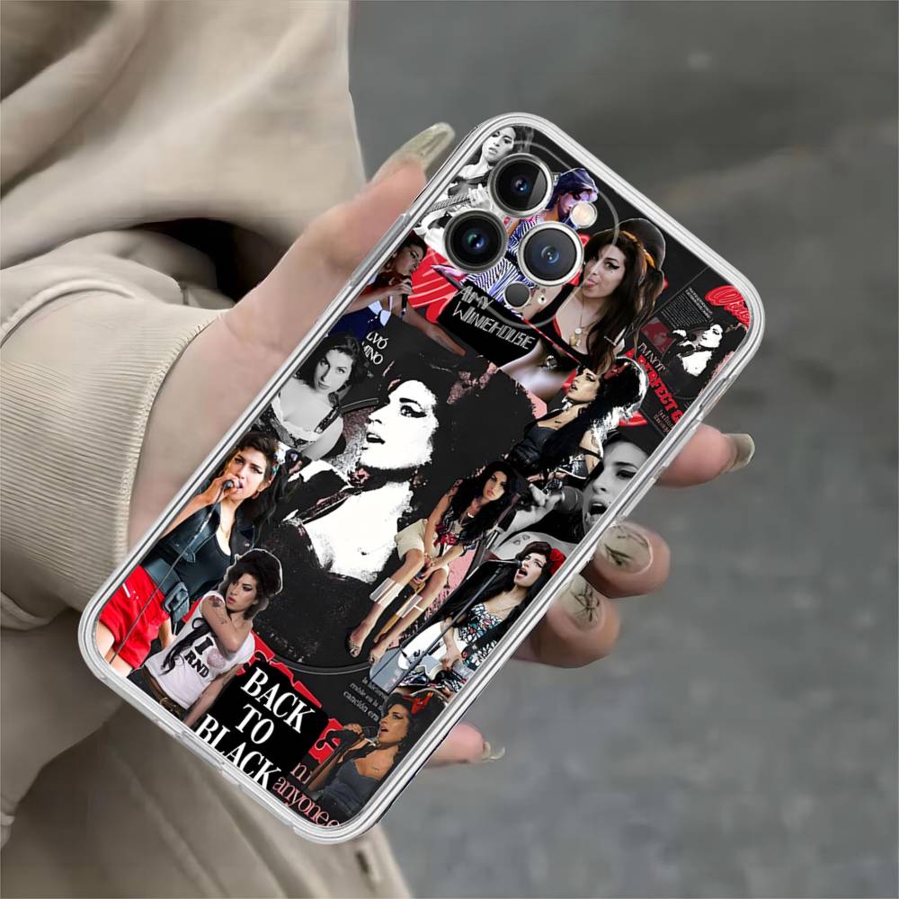 Красивая Женщина A-Amy W-Winehouse Прозрачный Чехол Для Телефона Для IPhone 16 15 14 13 12 11 Pro Max Plus Мягкий Чехол
