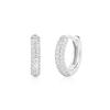 Pave Huggie Hoop 925 Silver Ring Earrings E057-04H