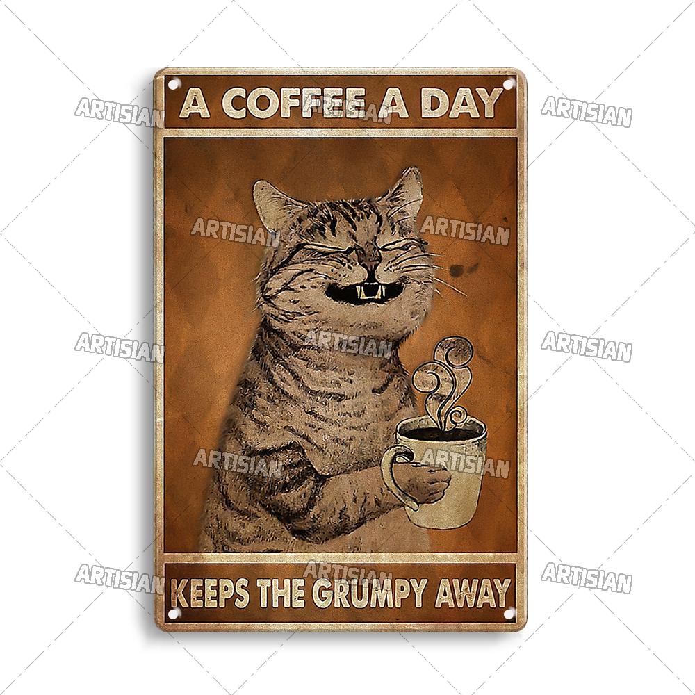 Артизан Кот Ретро Металлический Знак Забавный Питомец Винтажный Знак Декоративная Жестяная Табличка Гараж Бар Паб Клуб Кухня Дом Человек Пещера Настенный Декор