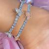 Ins Милая бабочка Стразы Теннисная цепочка Браслет на щиколотку Браслет для женщин Хип-хоп Ювелирные изделия Босоножки Сандалии Цепочка на щиколотку Пляж