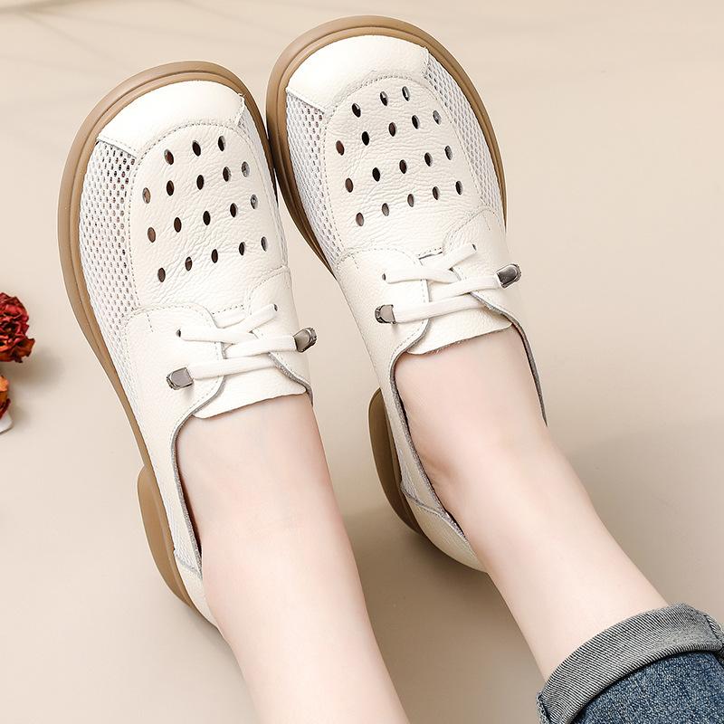 Высококачественные легкие туфли Mom Flats, мягкие мокасины, женская обувь из натуральной кожи, черные туфли на плоской подошве, женские лоферы, повседневная обувь