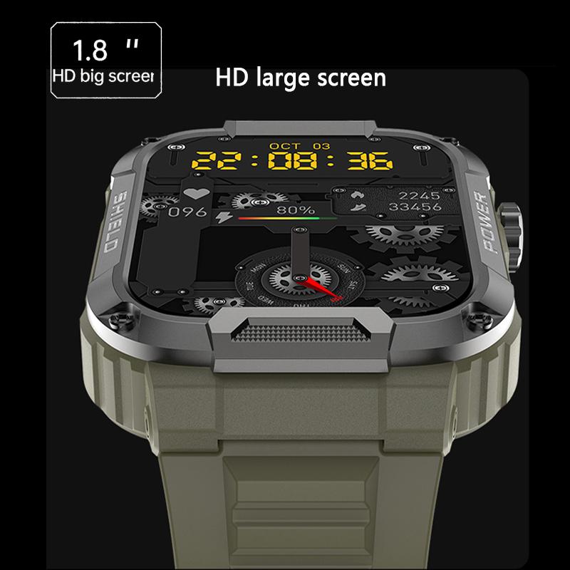 1.85" Outdoor 5atm Waterproof Smart Watch Men 400 Mah Large Battery Ai Voice Assistant Bluetooth Call Smartwatch Man