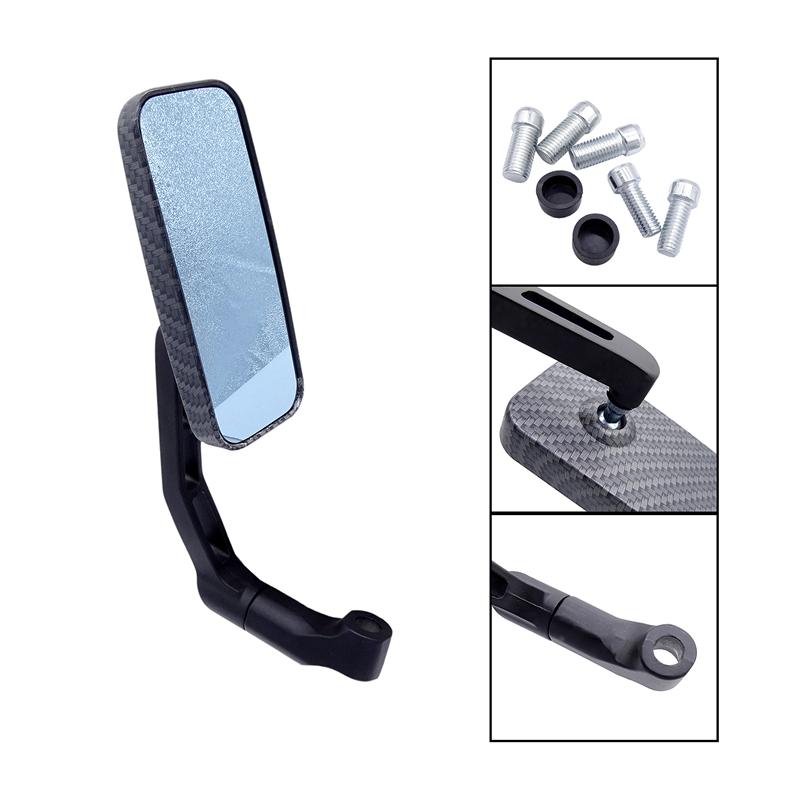 1 пара новых универсальных мотоциклетных прочных модифицированных зеркал с поворотом на 360 градусов, прямоугольных зеркал заднего вида, черный цвет нити
