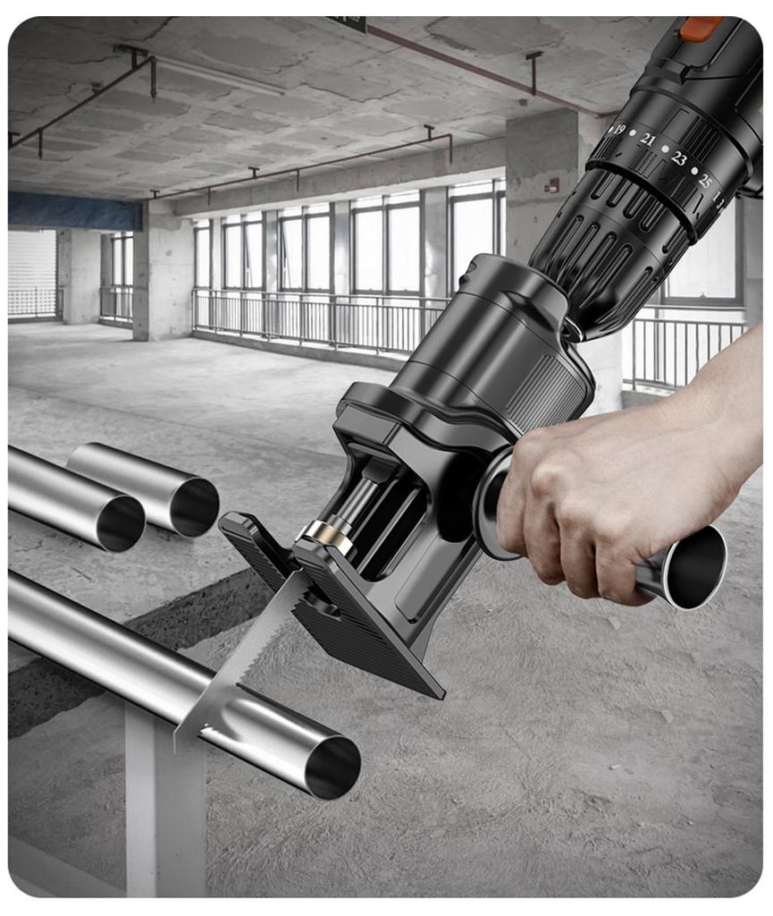 Портативный адаптер для сабельной пилы, электрическая дрель для электрической пилы для режущего инструмента по дереву и металлу с пильным полотном