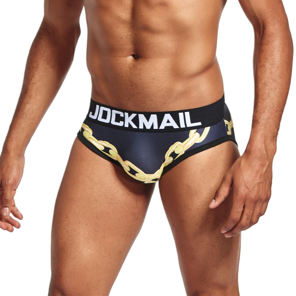 Модное мужское нижнее белье с принтом, мужские трусы, выпуклые, сексуальные, с мешочком, мягкие трусы