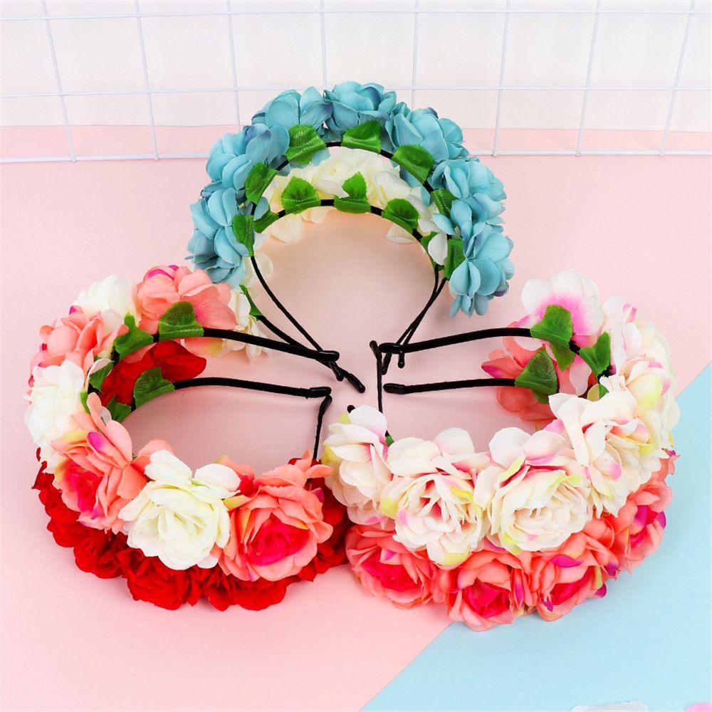 Богемные головные уборы Принцесса Невеста Обруч для головы Женский Цветочный ободок для волос Пляжный головной убор Свадебная вечеринка