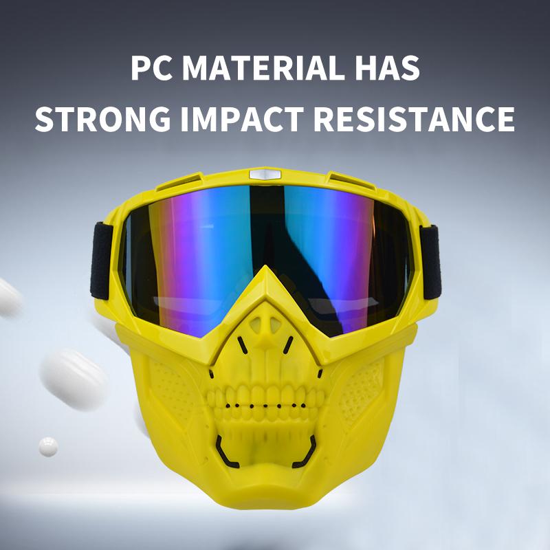 Anlorr Motorcycle Goggles Windproof Tactical Mask Dustproof Goggles With Face Protection Shield Mask