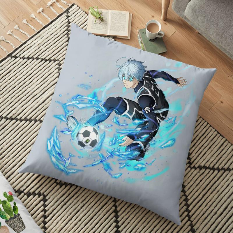Наволочка с квадратным рисунком аниме «Blue Lock» с принтом «Isagi Yoichi Nagi Seishiro», мягкая, дышащая, для декора спальни, для фанатов