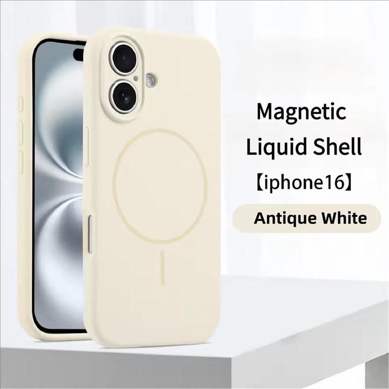 Высококачественный жидкий силикон для чехла MagSafe для iPhone 17 16 15 14 13 12 Pro Max Plus Магнитное беспроводное зарядное устройство Fundas Защитная крышка