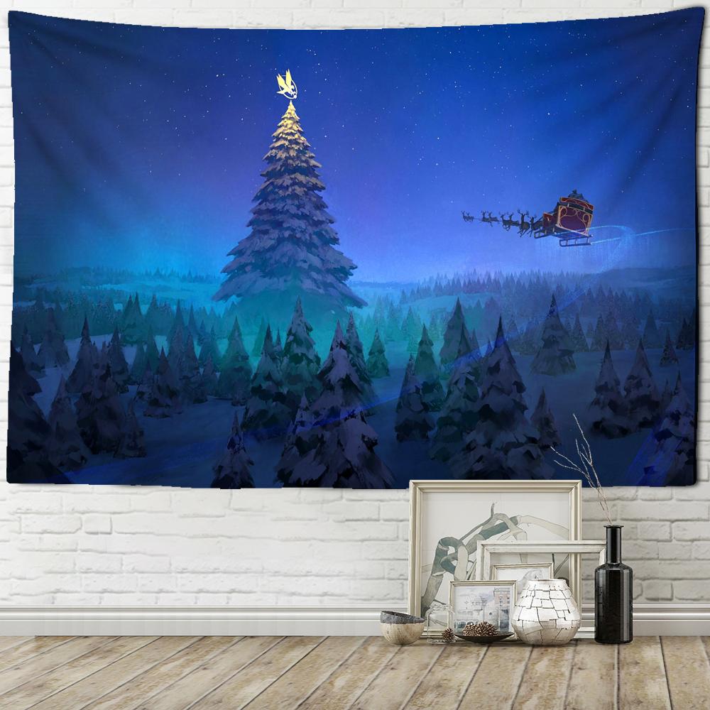 Рождественский гобелен, подарок, настенный подвес, зимняя ночь, Снежинка, Лось, Санта-Клаус, подвесное одеяло для камина, подарок, украшения для стен дома